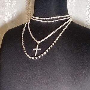 Style Retro Women's Rhinestone 4 Layered Necklaces